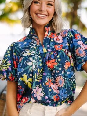 THML floral print blouse